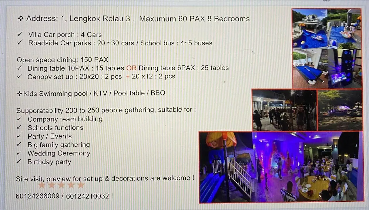 Villa Near Spice Arena 3Br 15Pax With Ktv Pool Table And Kids Swimming Pool Bayan Lepas Holiday home